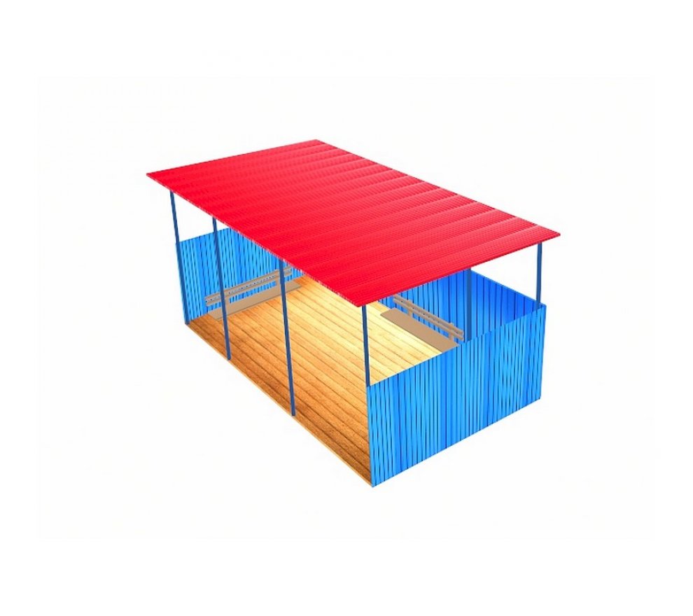 Теневой навес профлист, крыша профлист 400х300х300